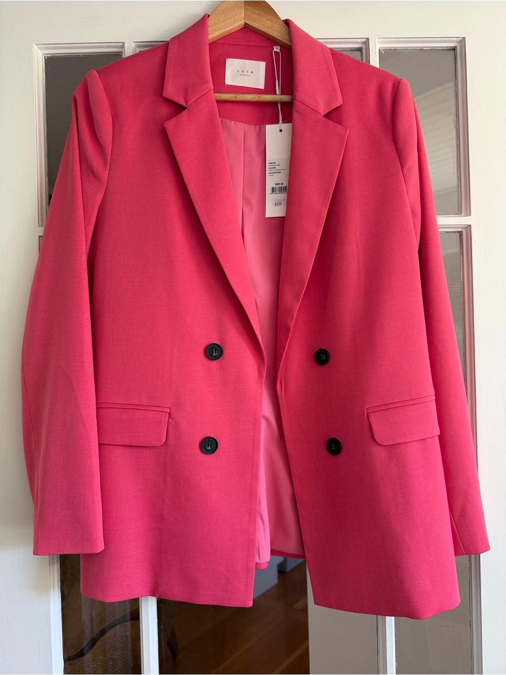 Fuchsia Double-Breasted Blazer